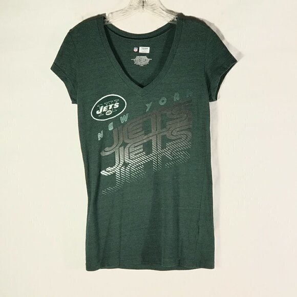 NFL Womens V Neck NY Jets Football Tee T Shirt - Picture 2 of 7